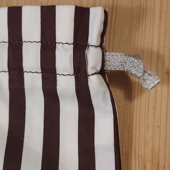 Henri Bendel Dust bag striped brown white Drawstring purse protector shoe - Picture 4 of 7